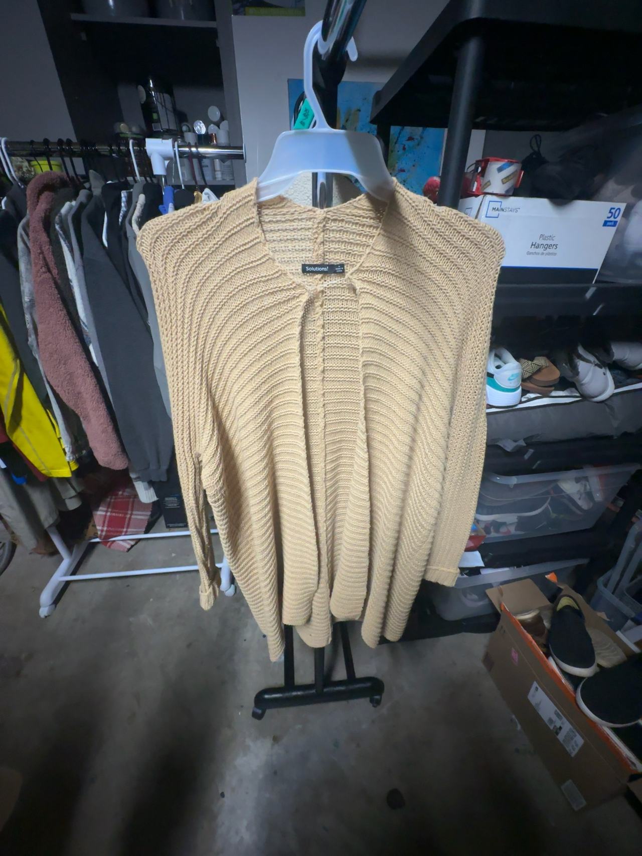 Women's Open Front Cardigan Honey Tan Size Medium 