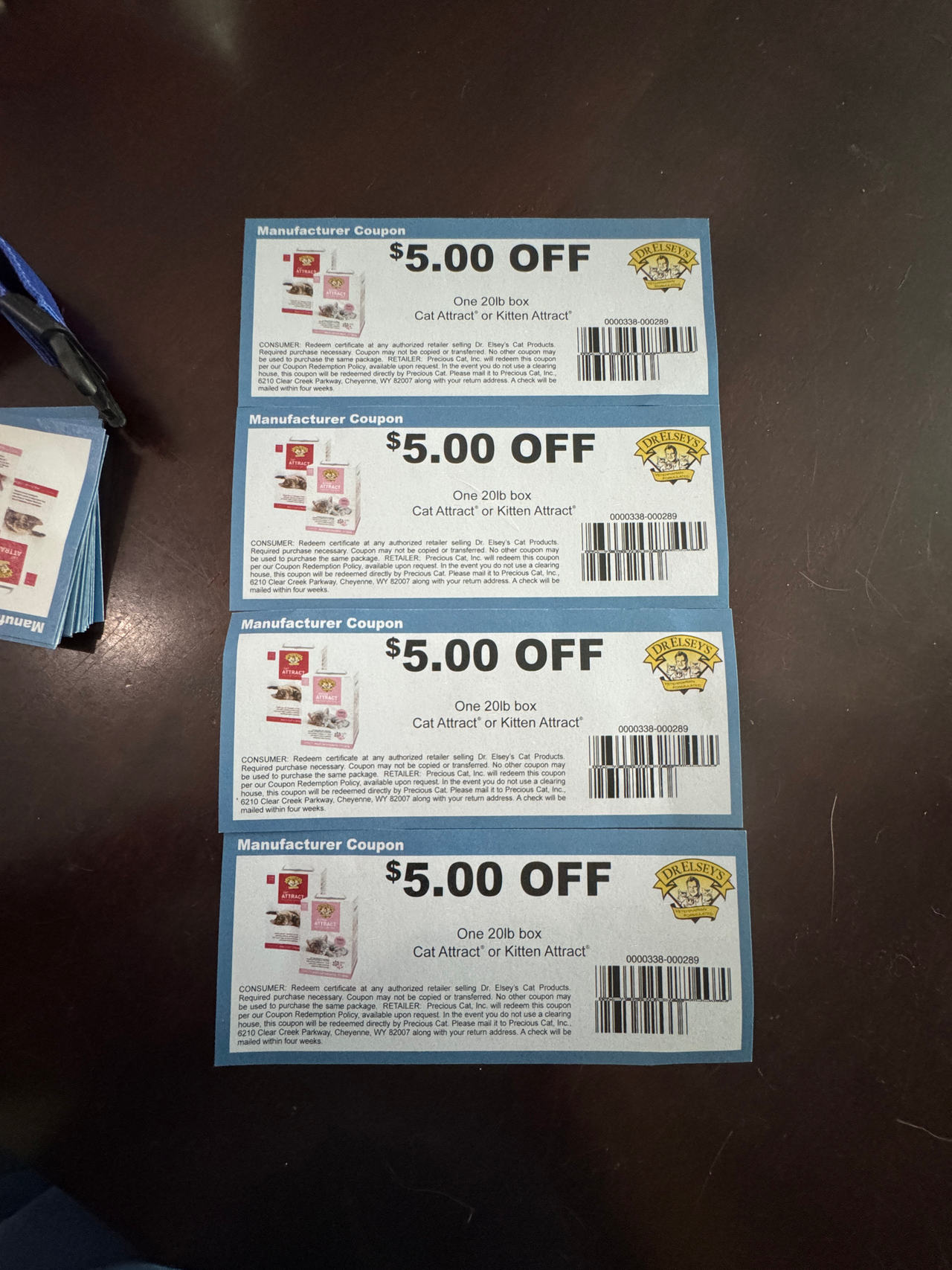 Dr Elsey $5 off Car attract kitten Coupon 
Lot of 4