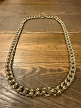 Monet Vintage Gold Tone Textured Curb Link Necklace - Image 1