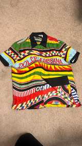 Dolce & Gabbana Carretto Print Silk Shirt Multicolour - Image 2