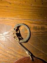 Vintage Red Resin and Wood Zodiac Keychain - Image 4