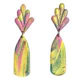 Handmade Marbled Polymer Clay Dangle Earrings - Image 1