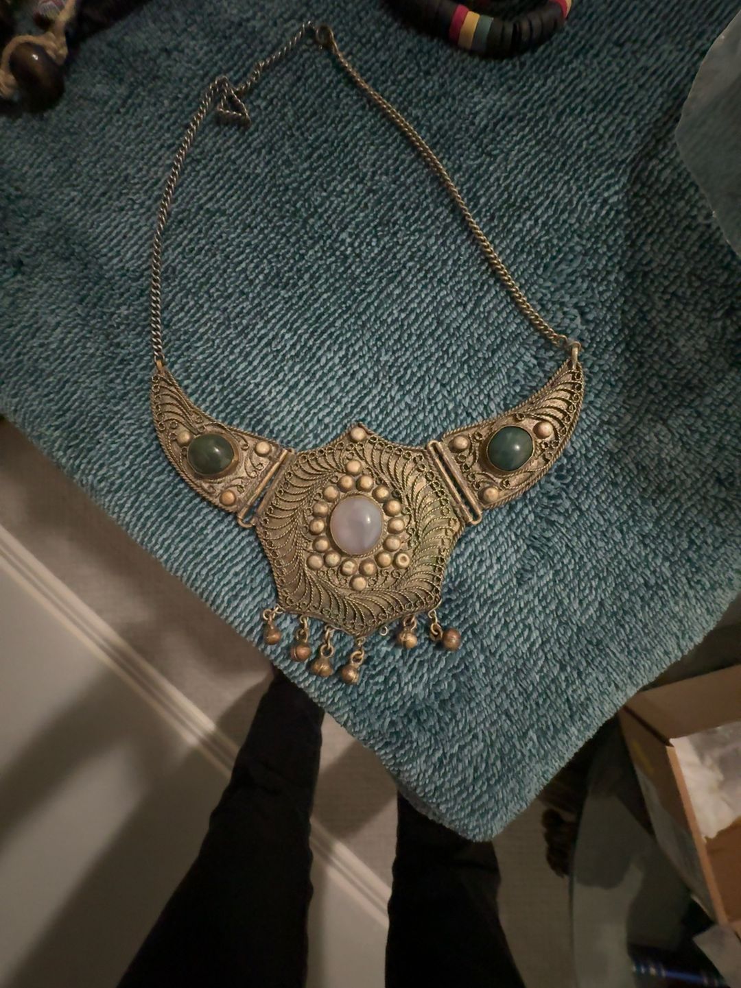 Barrera for Avon Heart Shaped Tribal Gemstone Necklace