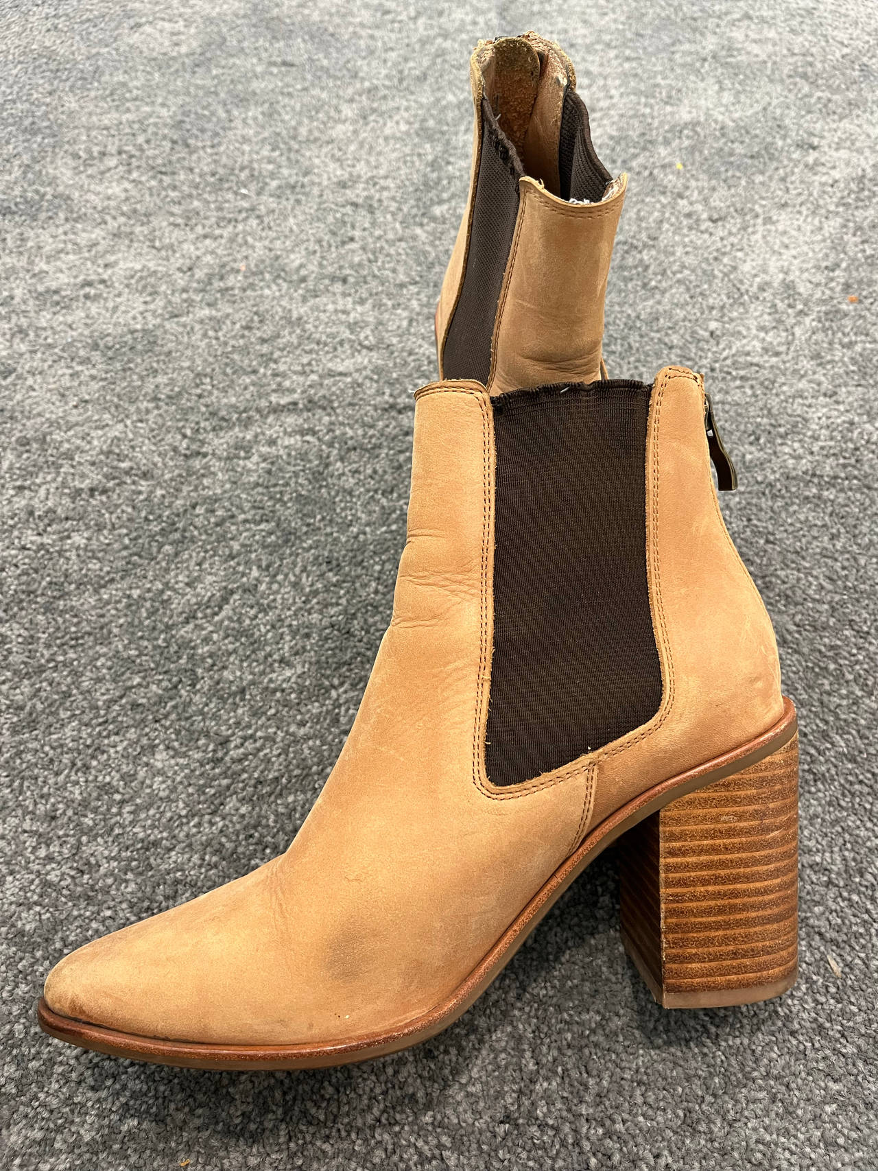 Jo Mercer Tan Leather Heeled Chelsea Boots