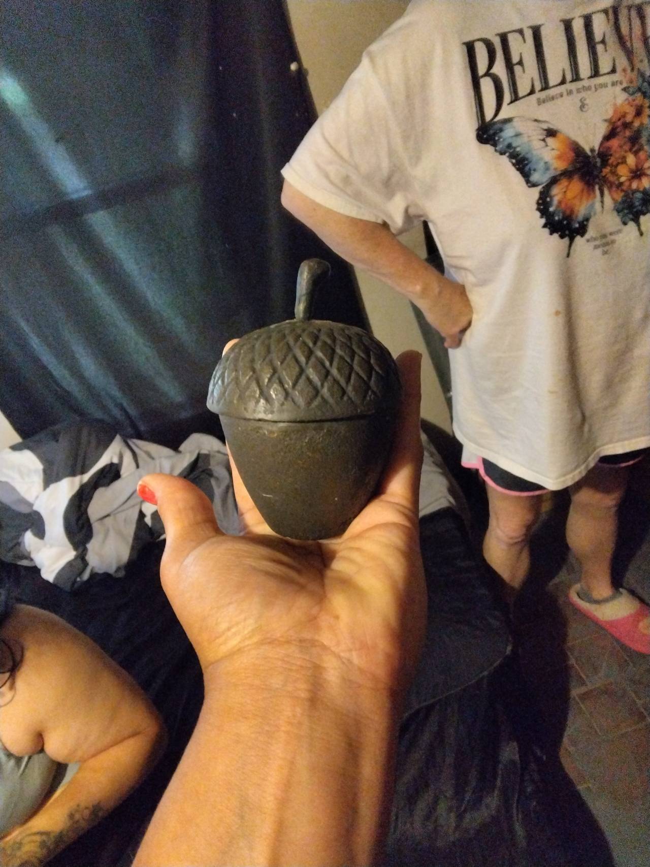 Cast Iron Acorn Lidded Dish