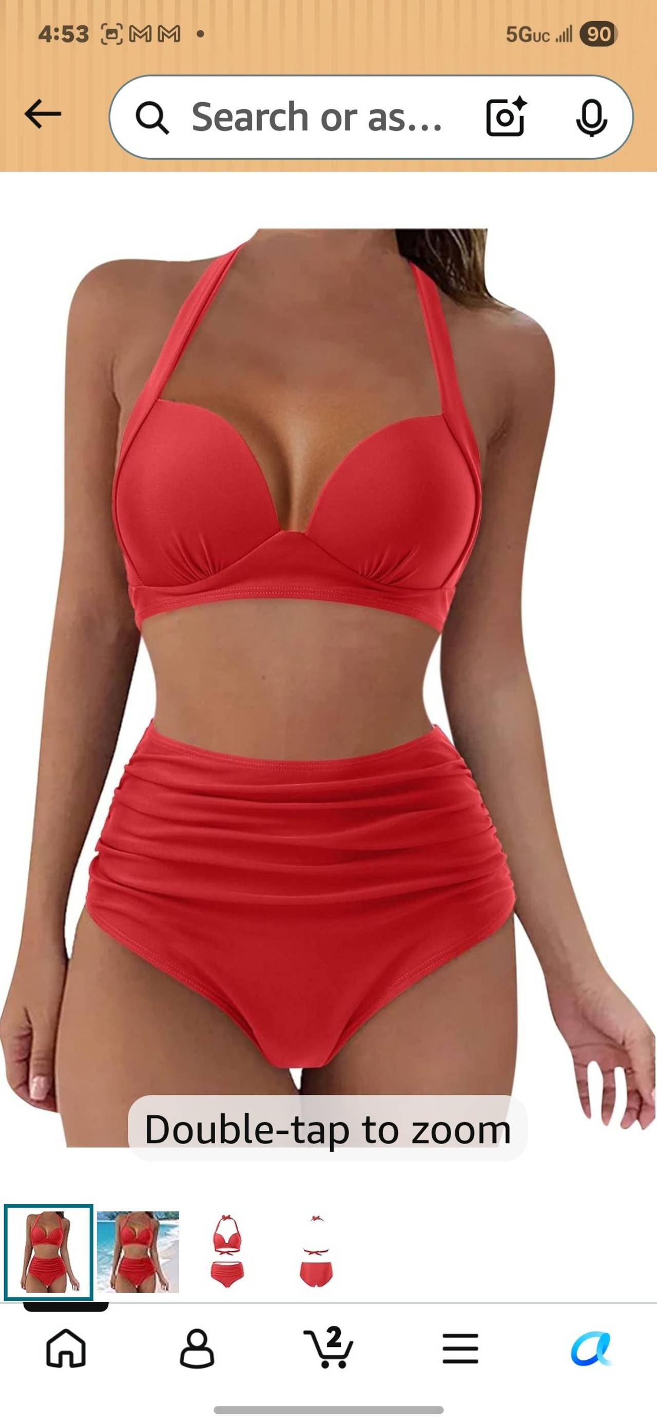 Womens High Waisted Halter Bikini Set