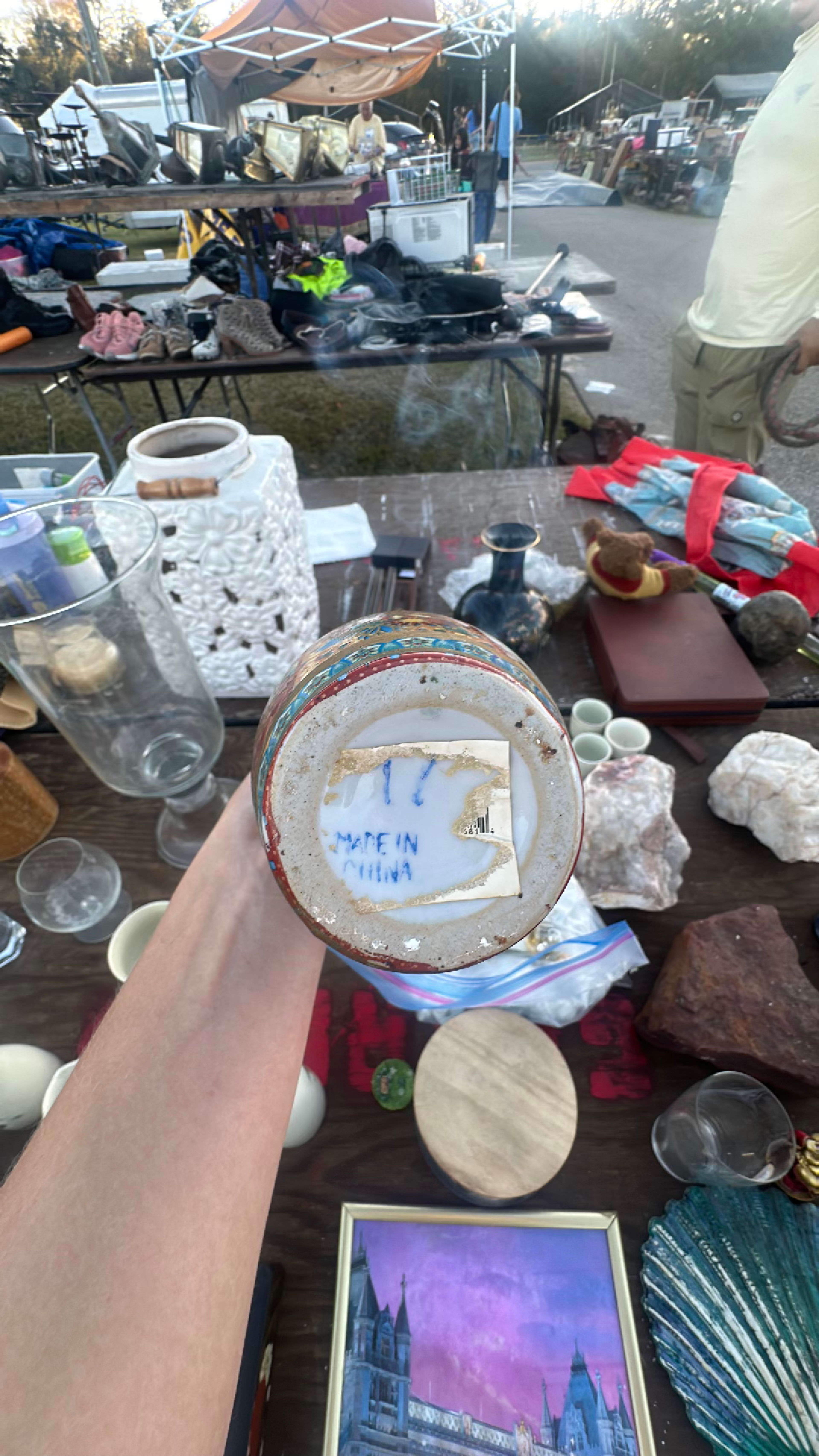 Chinese Porcelain Moriage Vase Floral Pagoda - Image 2