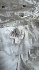 White Eyelet Halter Dress. Size M - Image 3
