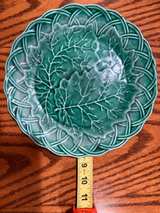Bordallo Pinheiro Green Majolica Leaf Plates - Image 4