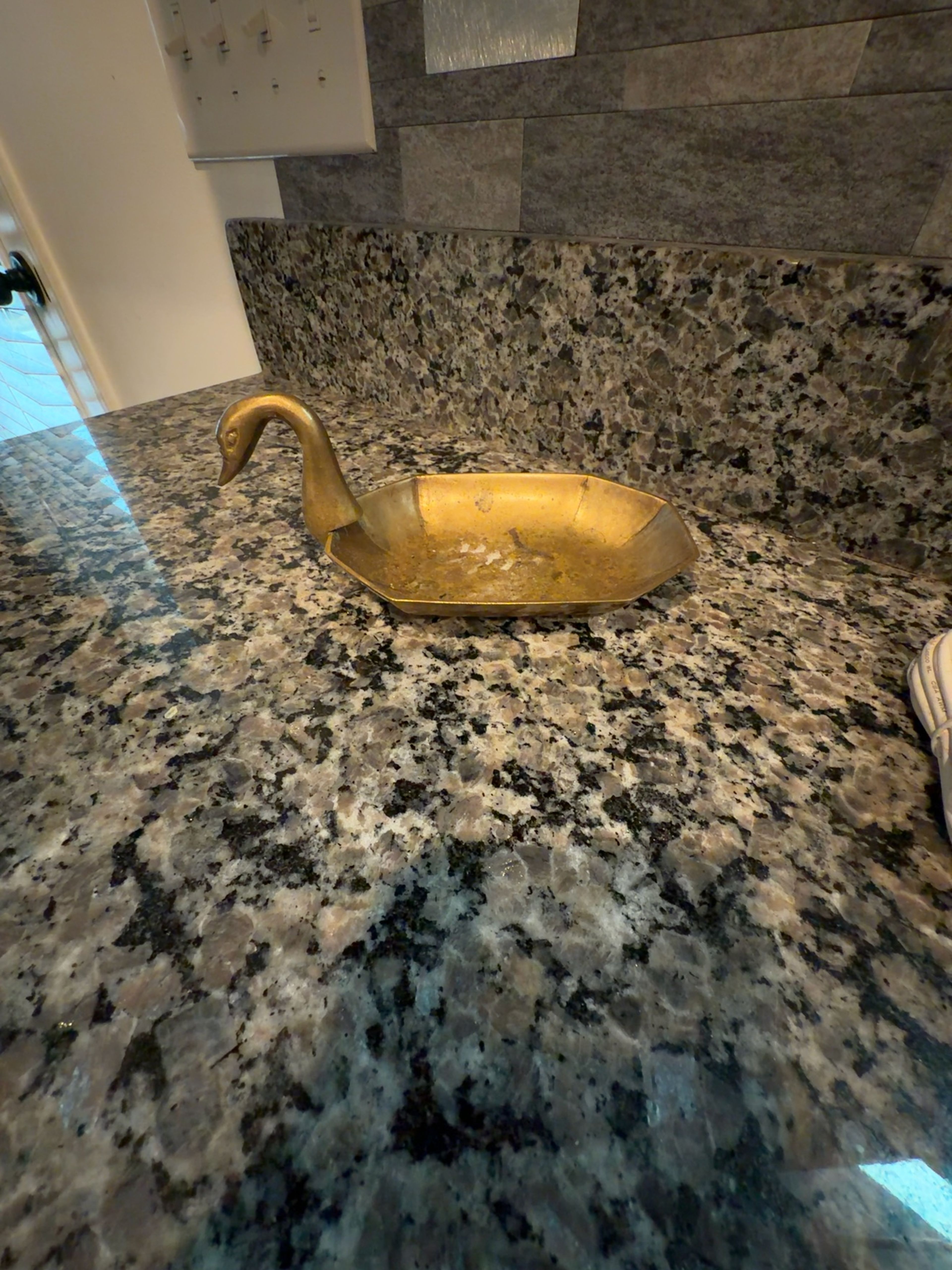 Golden Swan Trinket Tray Gold