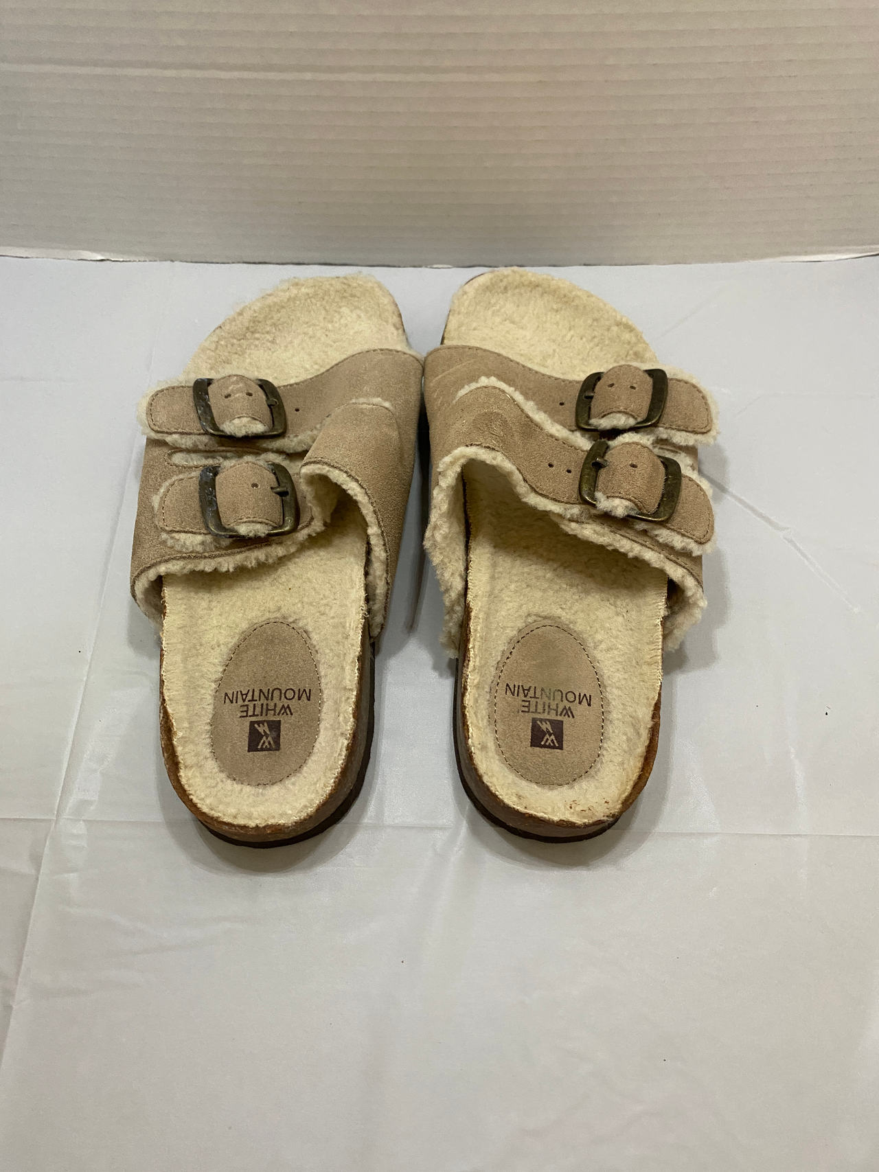 White Mountain Dorian Shearling Footbed Sandals