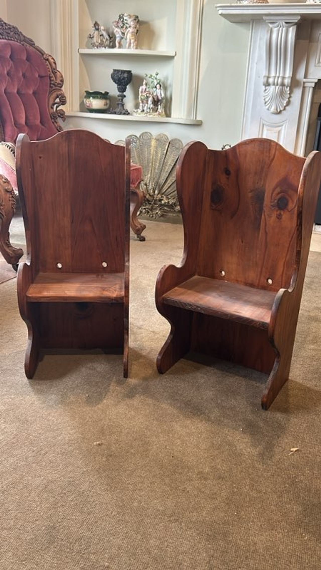 Vintage Wooden Doll Chairs