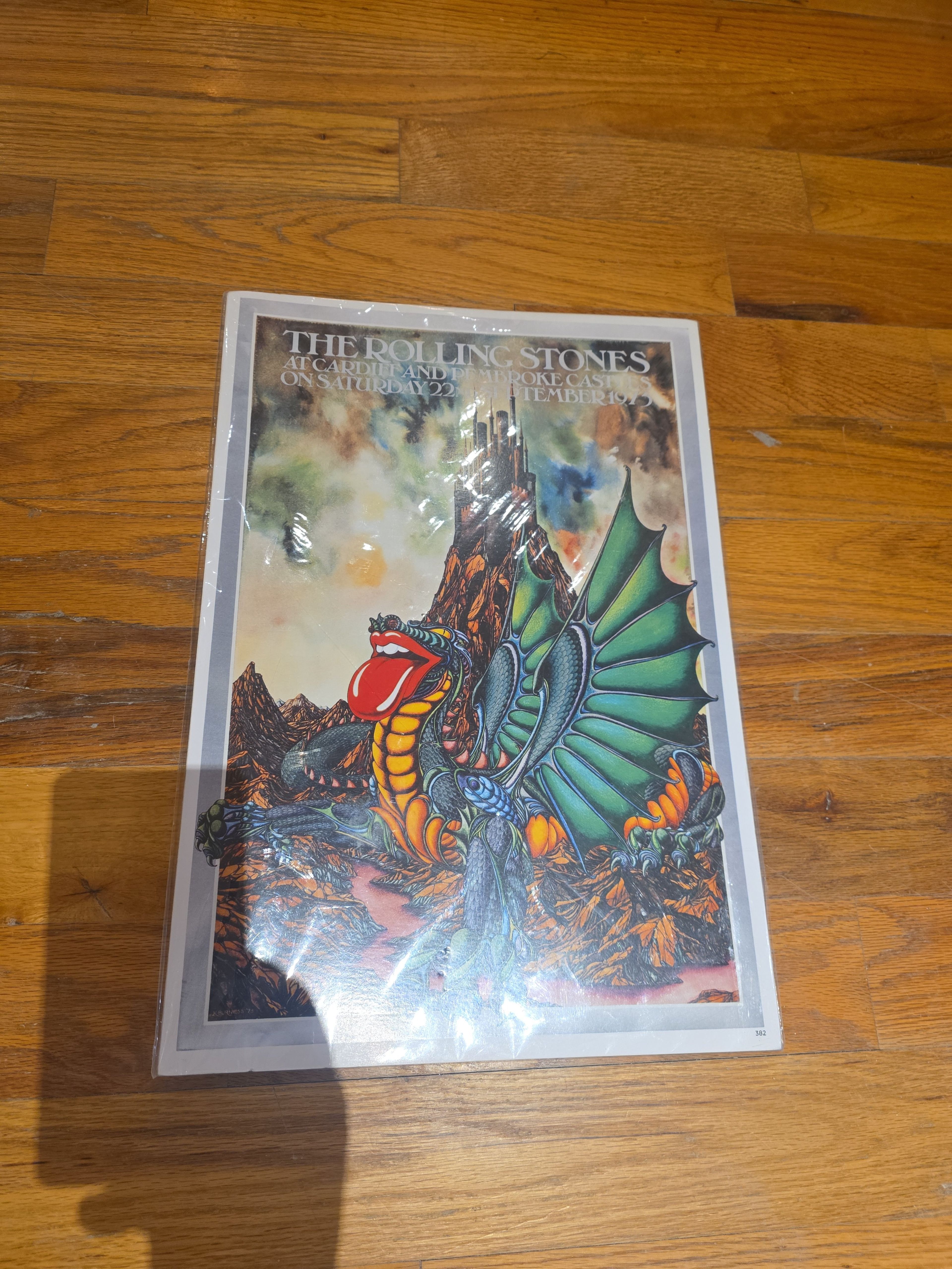 The Rolling Stones 1973 Cardiff and Pembroke Castles Concert Poster