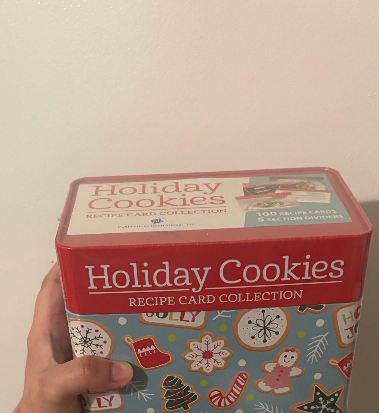 Holiday Cookies Recipe Card Collection Tin