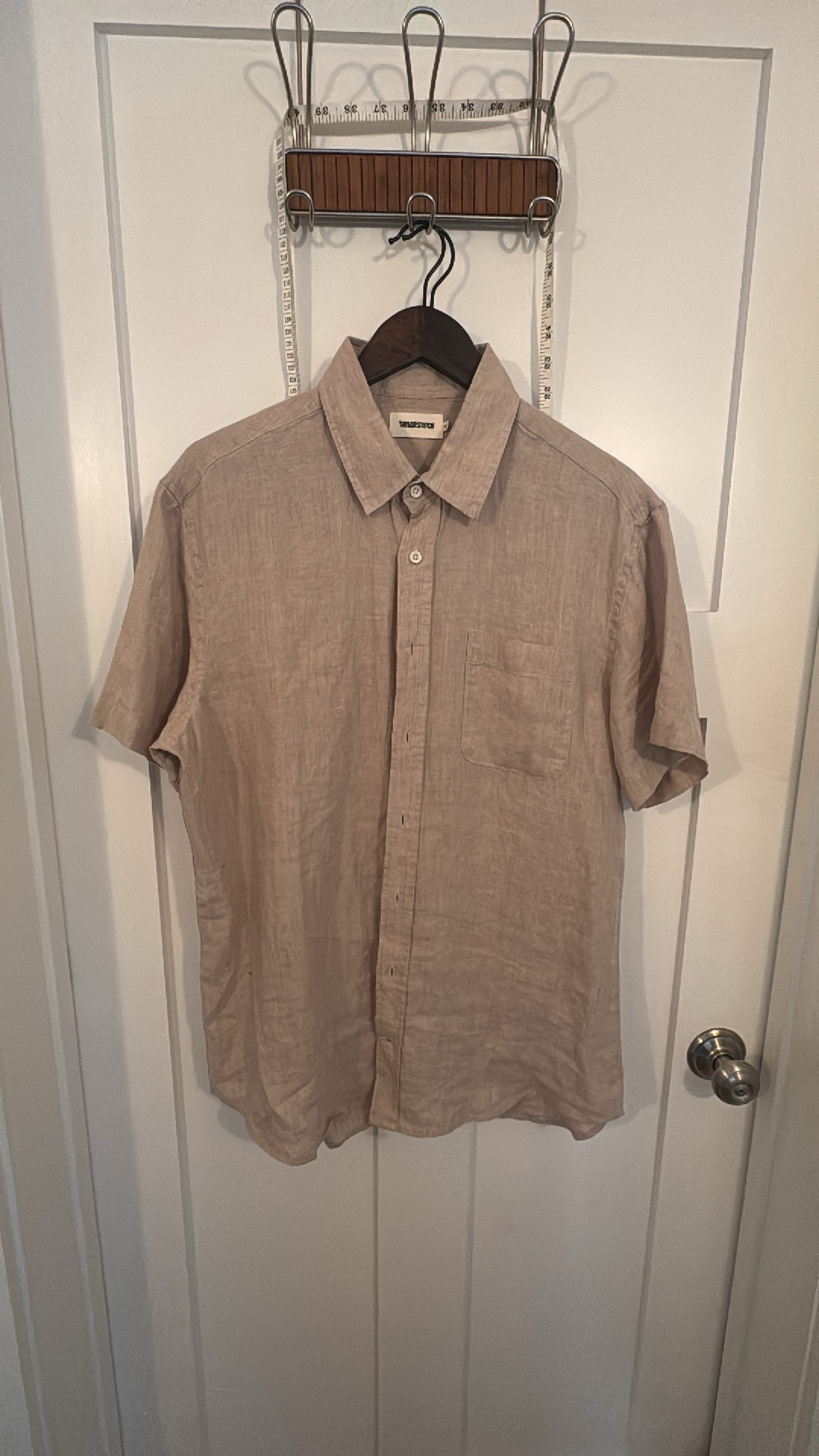 Taylor Stitch Men's Linen Short Sleeve Button-Up Shirt size 42