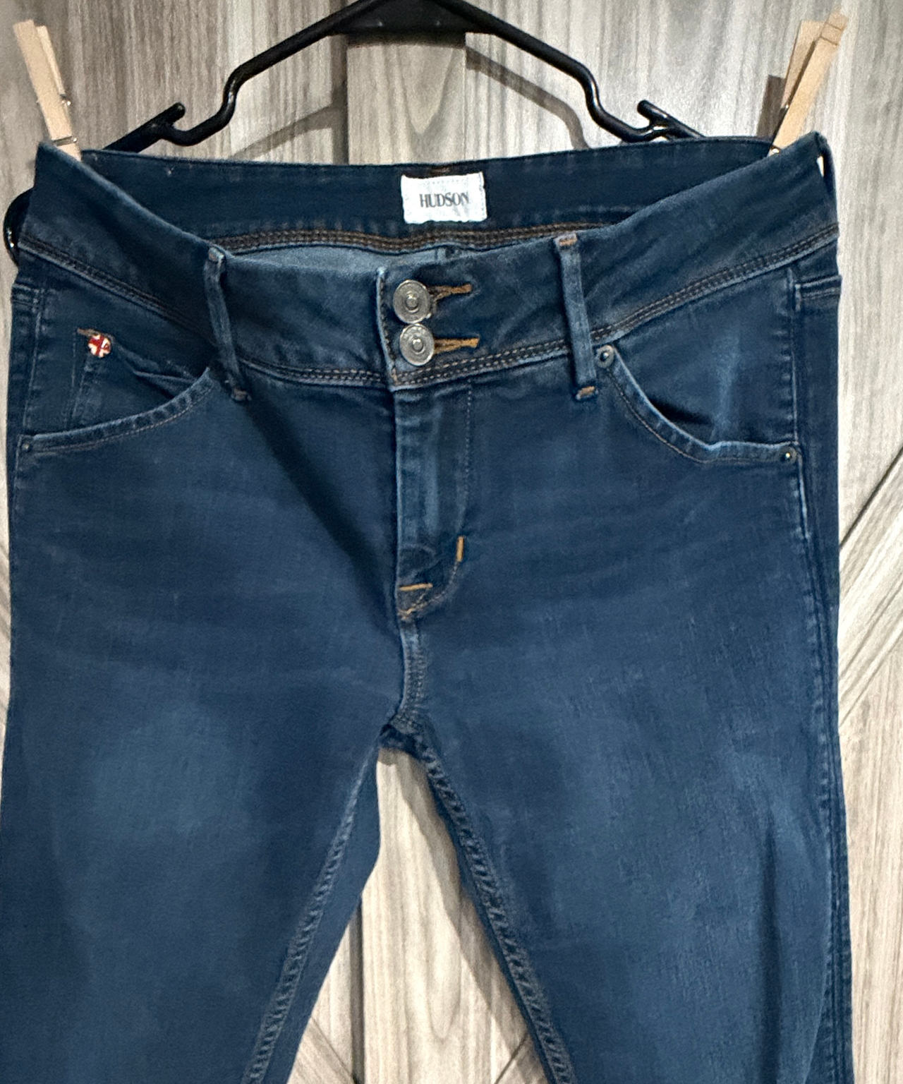 Hudson Collin Double Button Skinny Jeans 29 waist