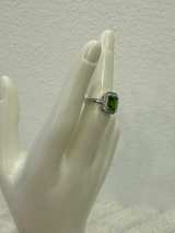 Peridot w/ Lab Grown Diamond Halo Ring 1.90 CTW Size 6 - Image 2