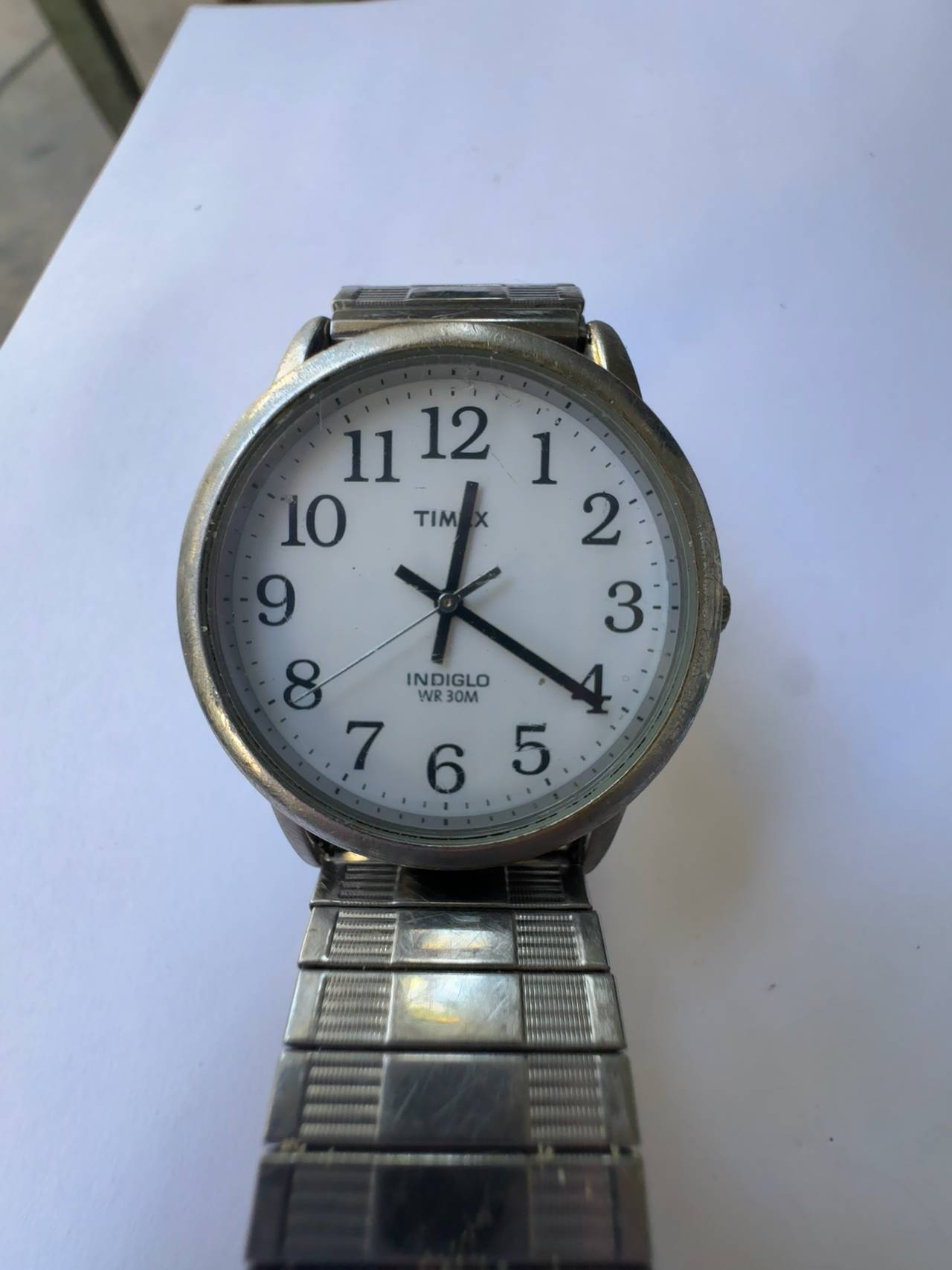 Timex Indiglo Easy Reader Silver Tone Stainless Steel Watch