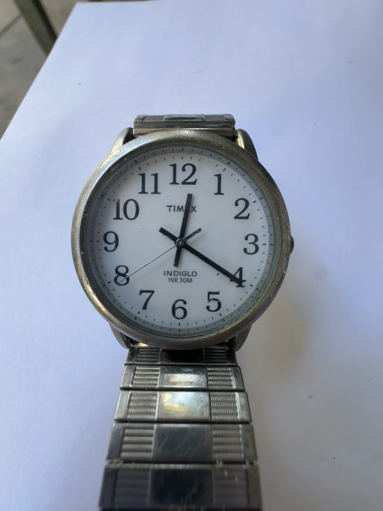 Timex Indiglo Easy Reader Silver Tone Stainless Steel Watch