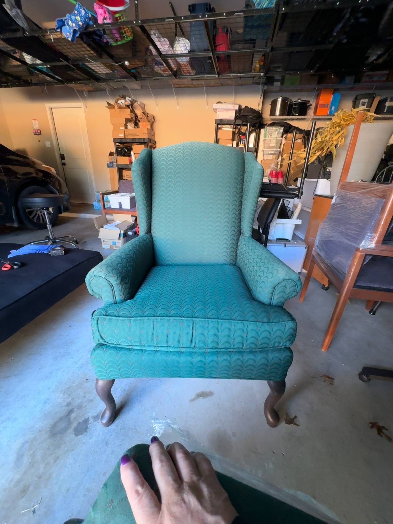 Cochrane Furniture Emerald Green Wingback Chair