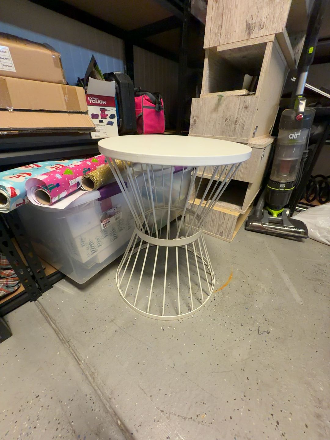 GDF Studio Fern Outdoor Patio Round Iron Side Table, Matte Black