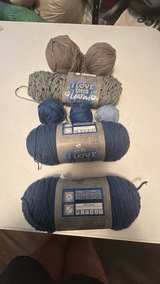 Bundle 2 new and 4 mostly used Hobby Lobby I Love This Yarn! Solid Blue and grey - Image 2