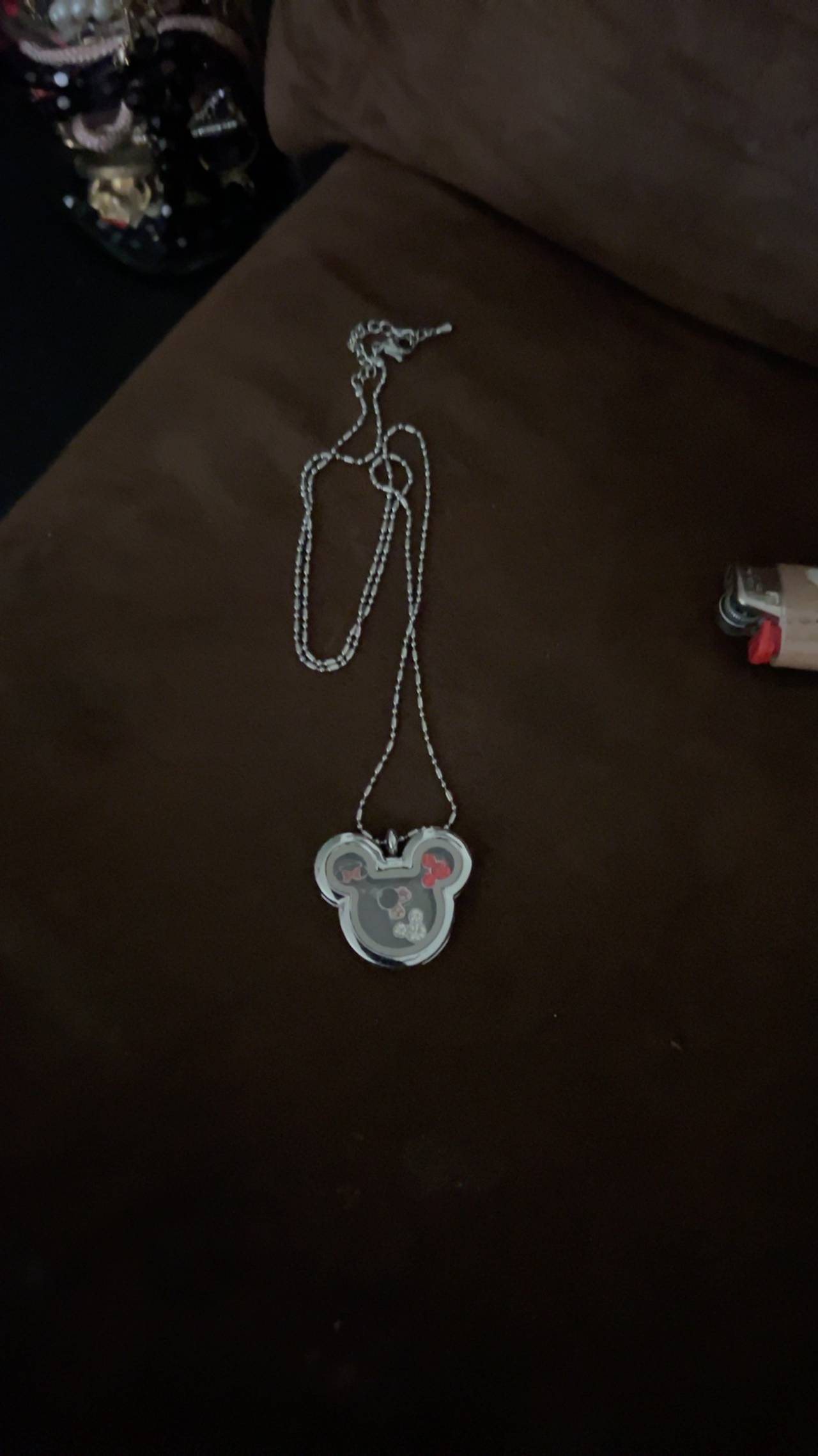 Disney Minnie Mouse Floating Charm Locket Necklace