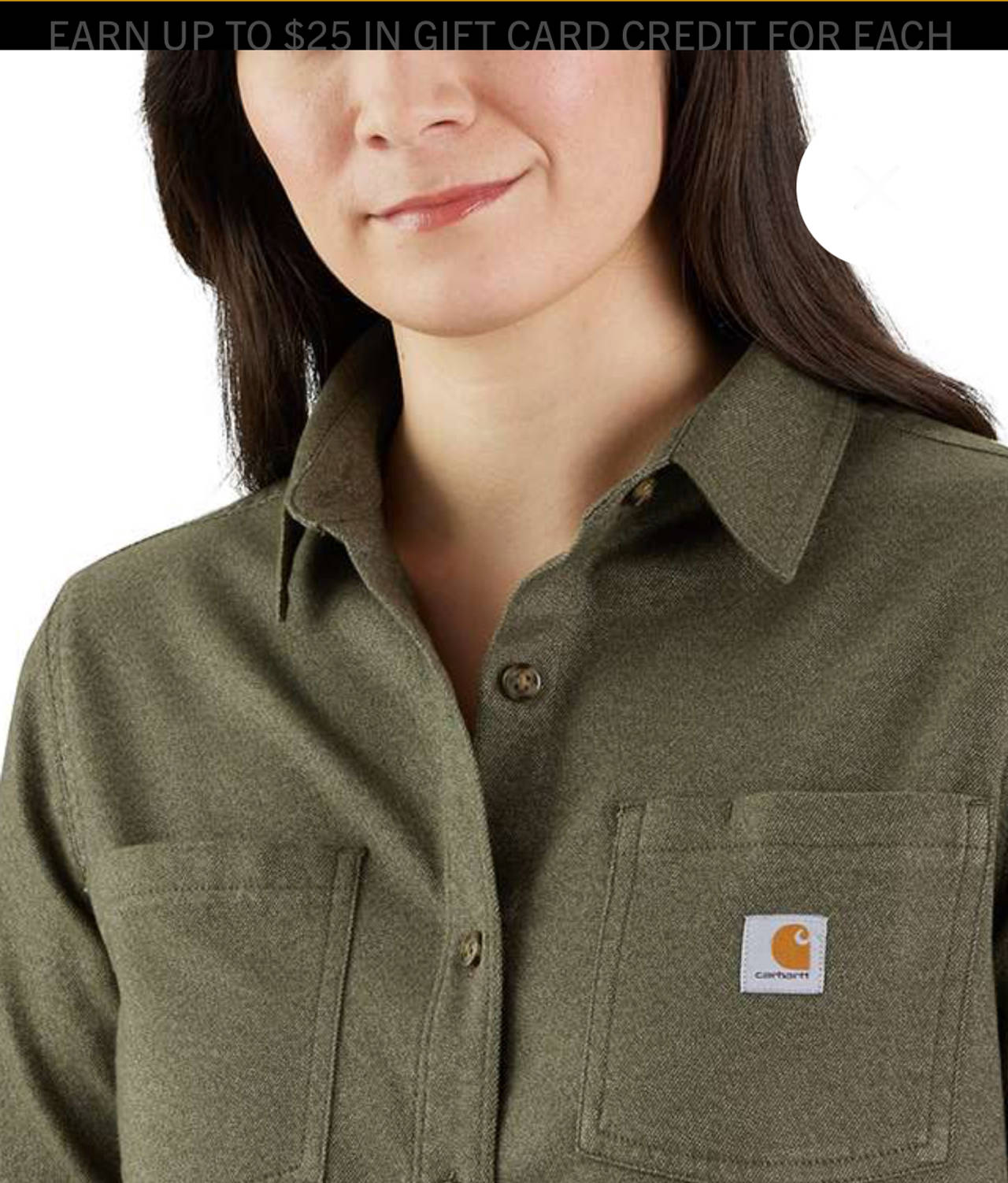 New with tags Carhartt Women's Rugged Flex Loose Fit Flannel Shirt relaxed fit S