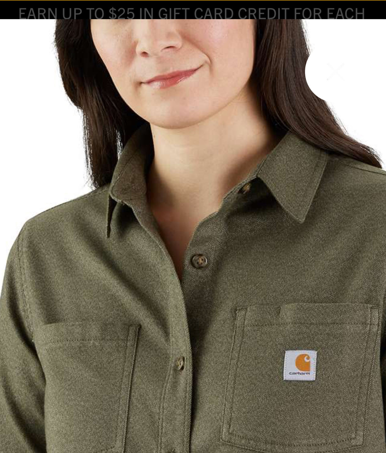 New with tags Carhartt Women's Rugged Flex Loose Fit Flannel Shirt relaxed fit S