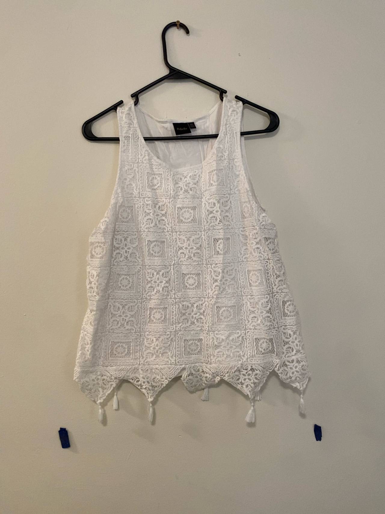 Desigual White Lace Overlay Tank Top