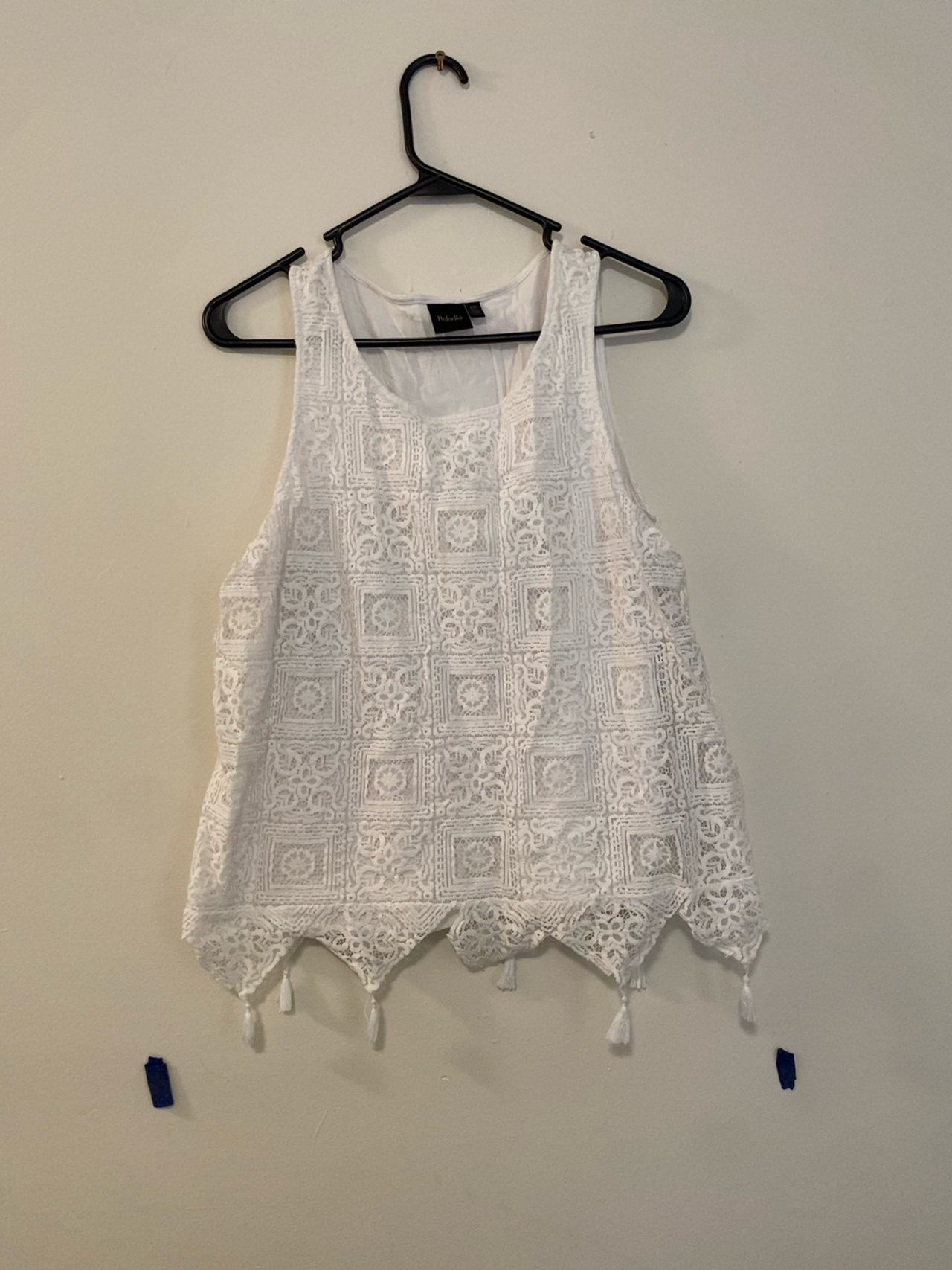 Desigual White Lace Overlay Tank Top