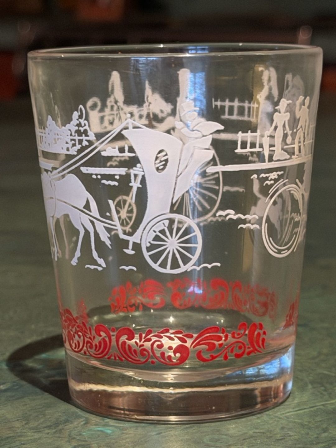 Hazel Atlas Vintage Stagecoach Horse Glass