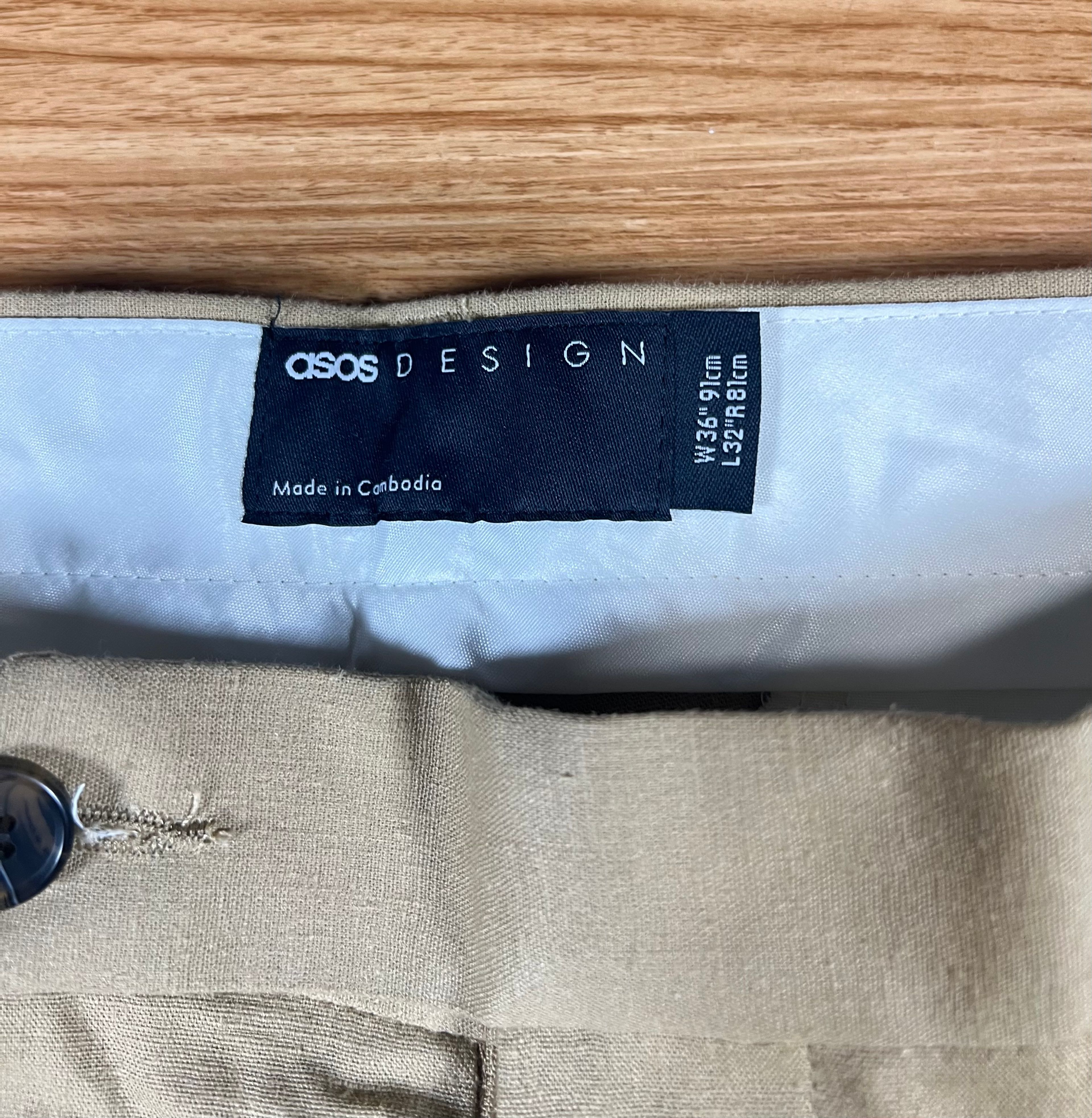 ASOS Men's Slim Fit Tan Cotton Blazer Sport Coat - Image 8