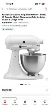 KitchenAid Classic 4.5 Quart Tilt-Head Stand Mixer White - Image 1