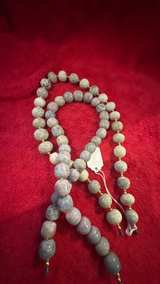 Natural Stone Beaded Necklace with Gold-Tone Spacers - Image 6