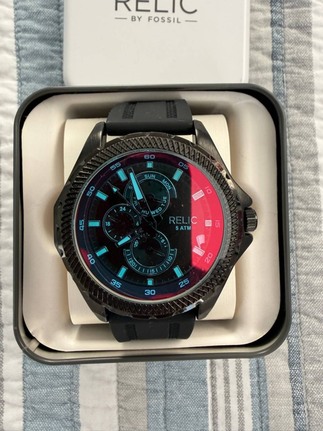 Fossil Relic Julian Black Silicone Band Watch