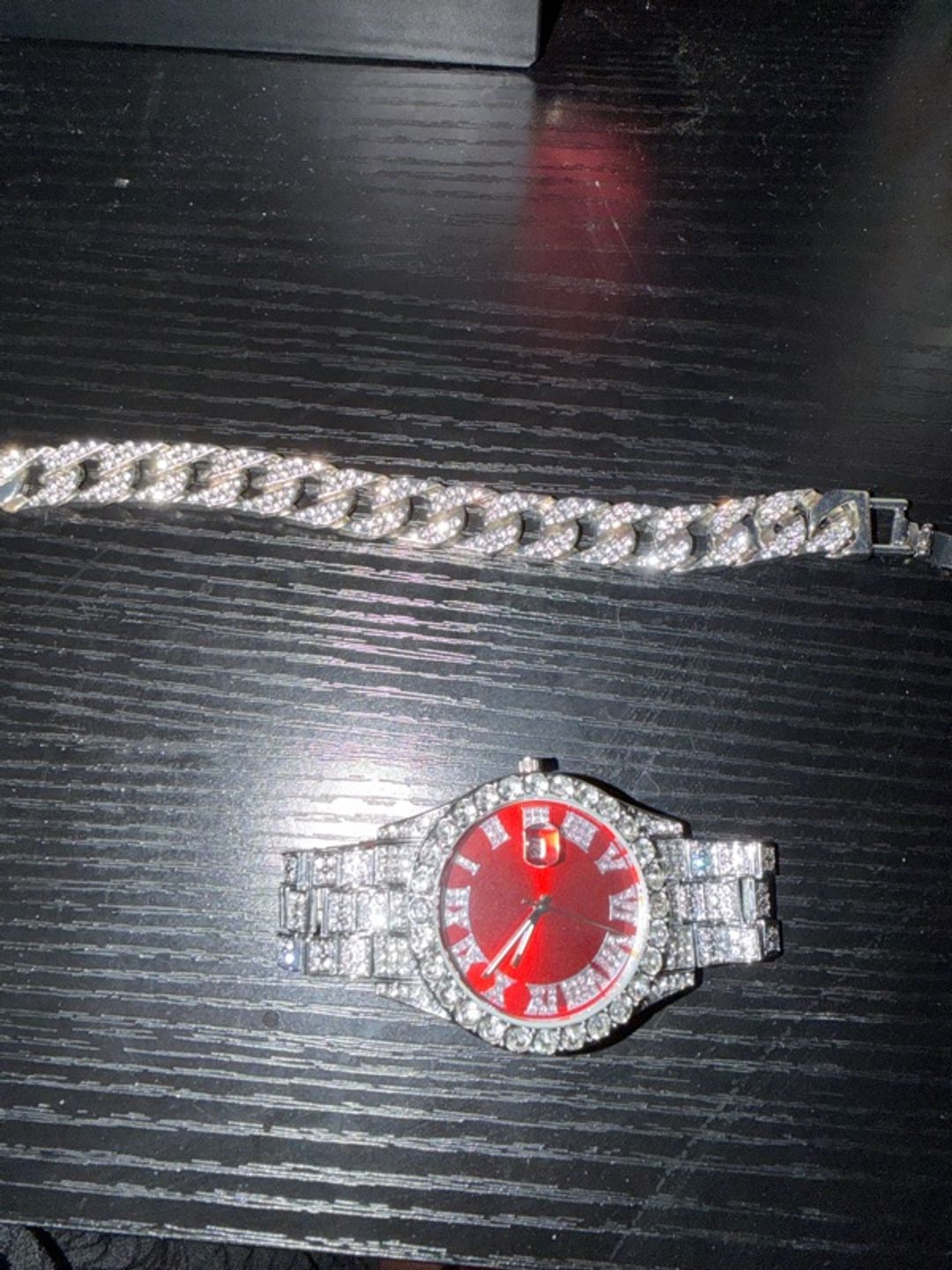 Hip Hop Iced Out Watch with Cuban Chain Design