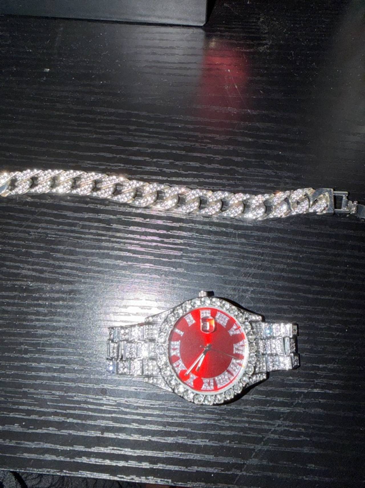 Hip Hop Iced Out Watch with Cuban Chain Design