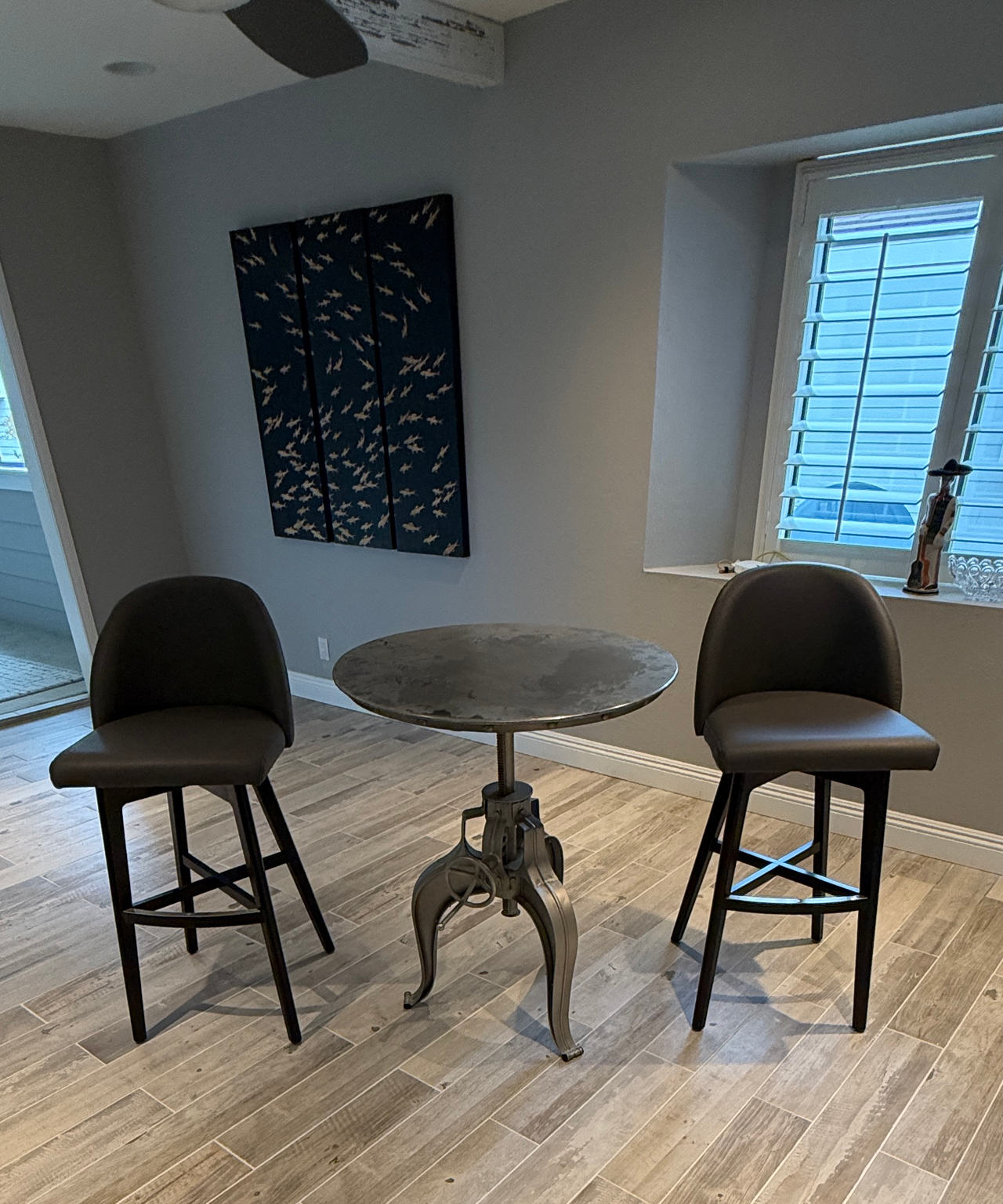 Industrial Crank Adjustable Bistro Table & 2 Chairs