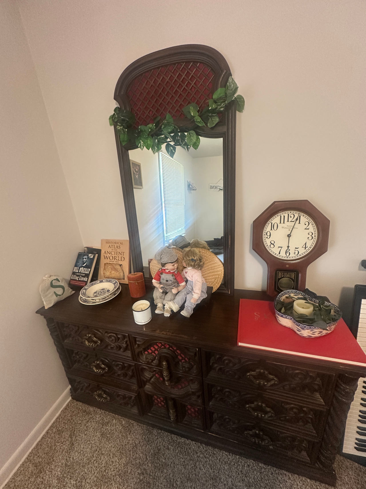 Vintage Ornate Dresser with Mirror