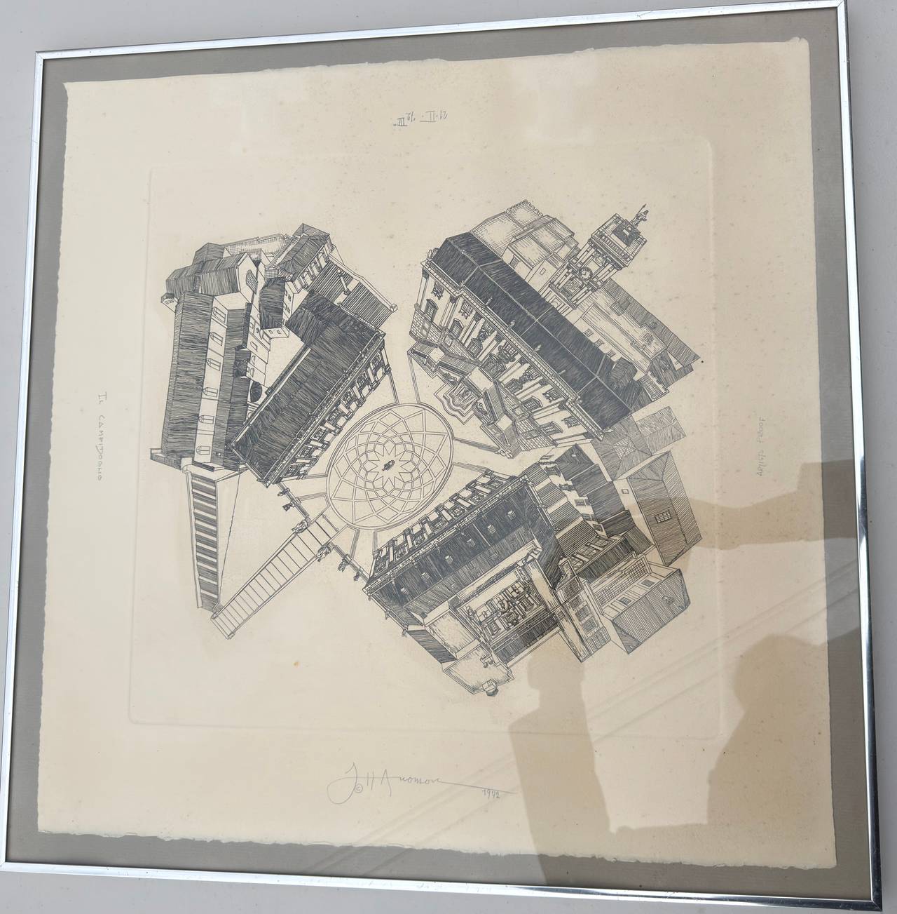 J.H. Aronson Il Campidoglio Artist Proof Etching 1972