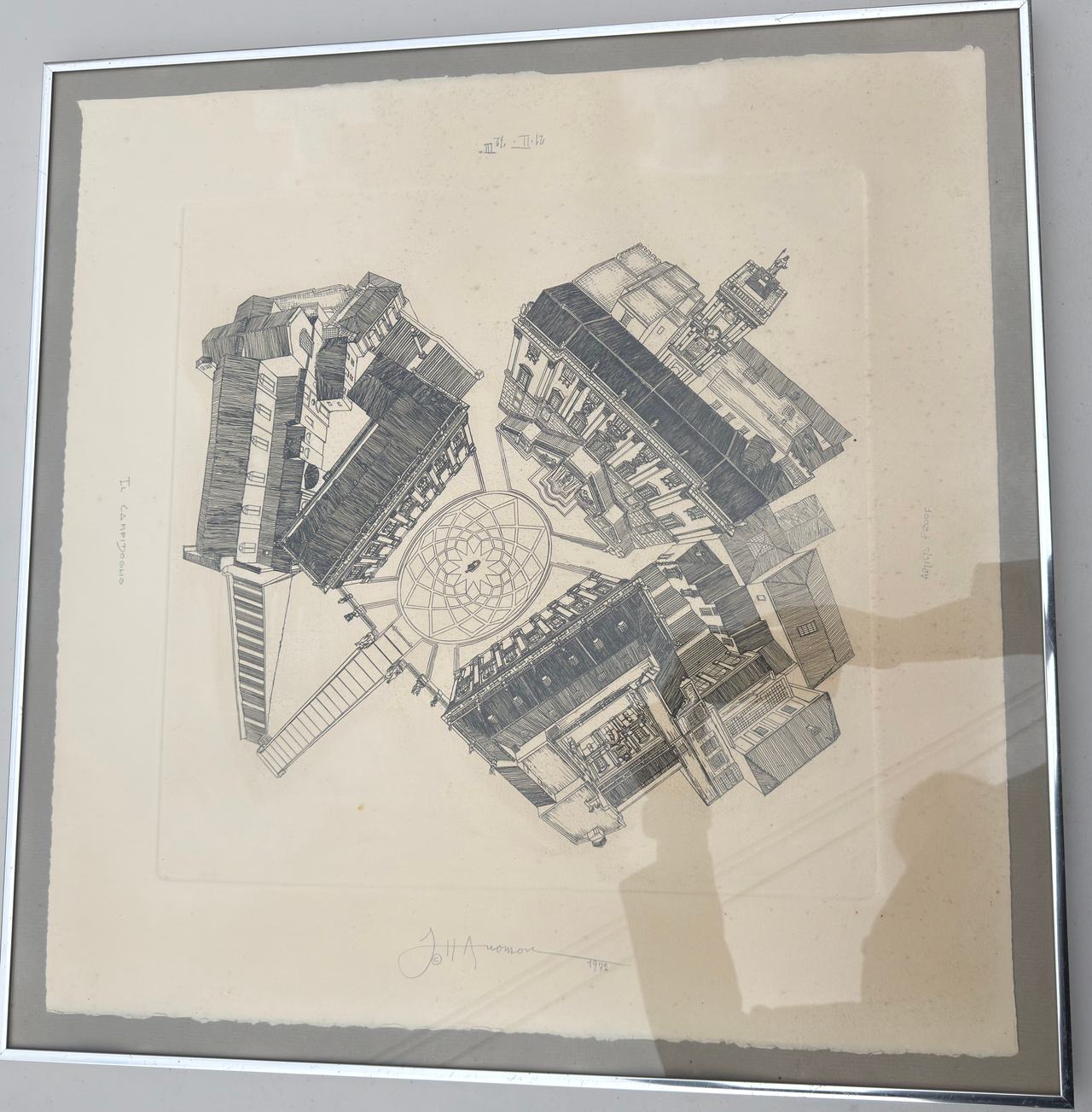 J.H. Aronson Il Campidoglio Artist Proof Etching 1972
