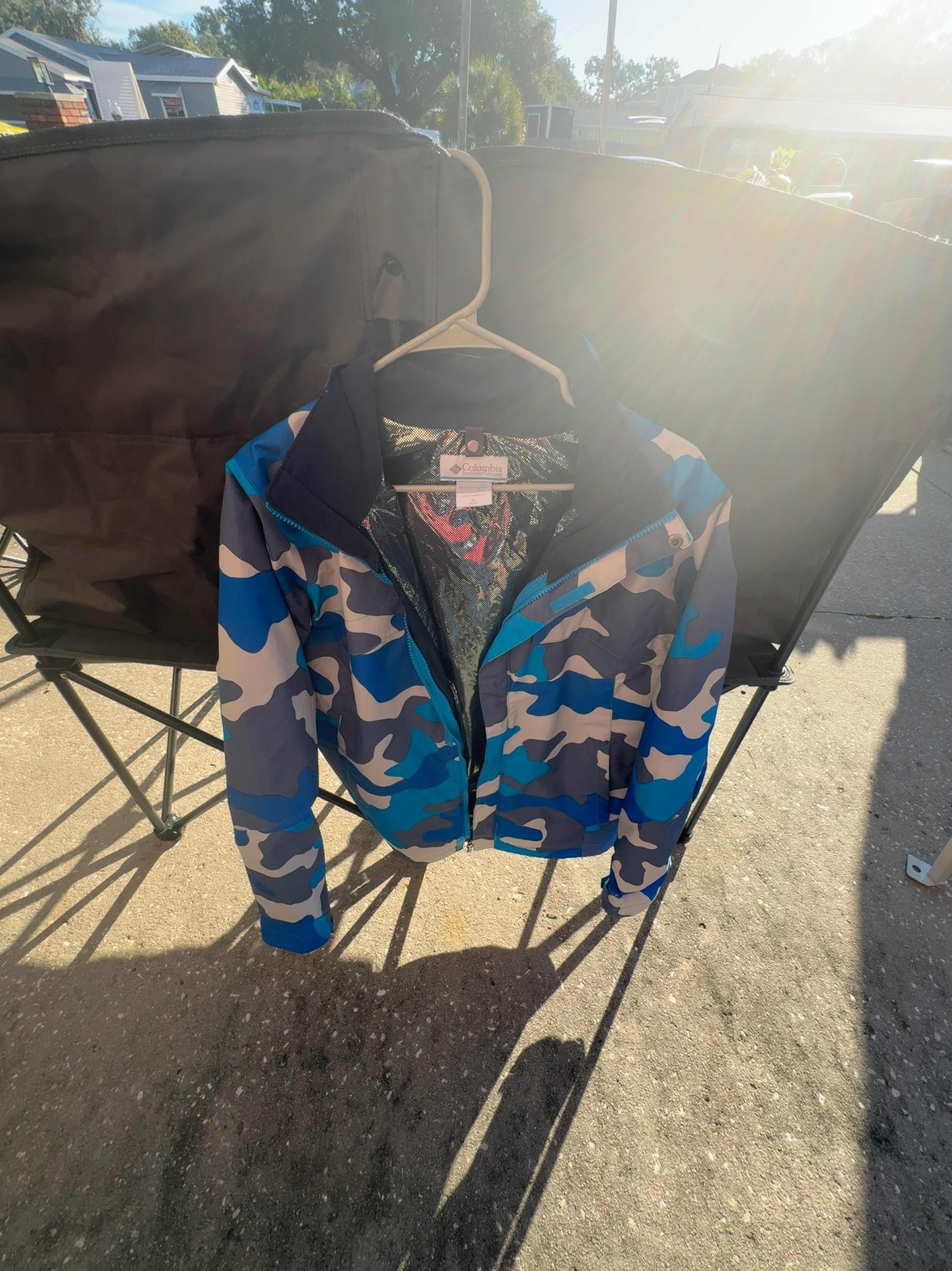 Columbia Bugaboo II Fleece Interchange Jacket Blue Camouflage