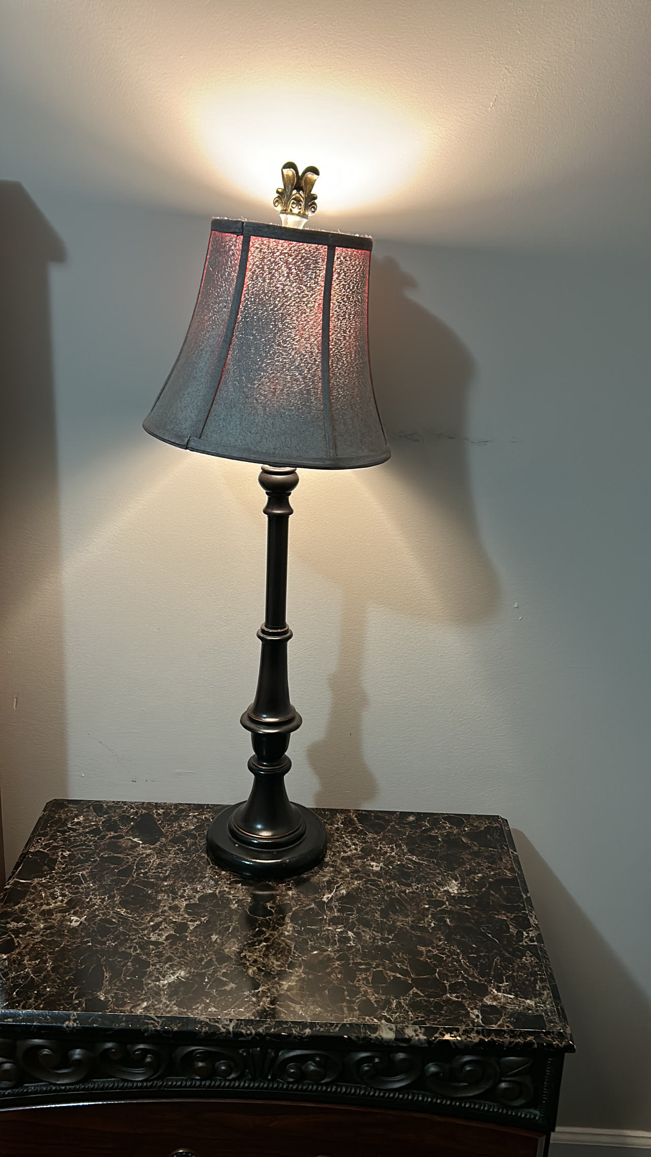 Bronze Buffet Lamp with Fabric Shade