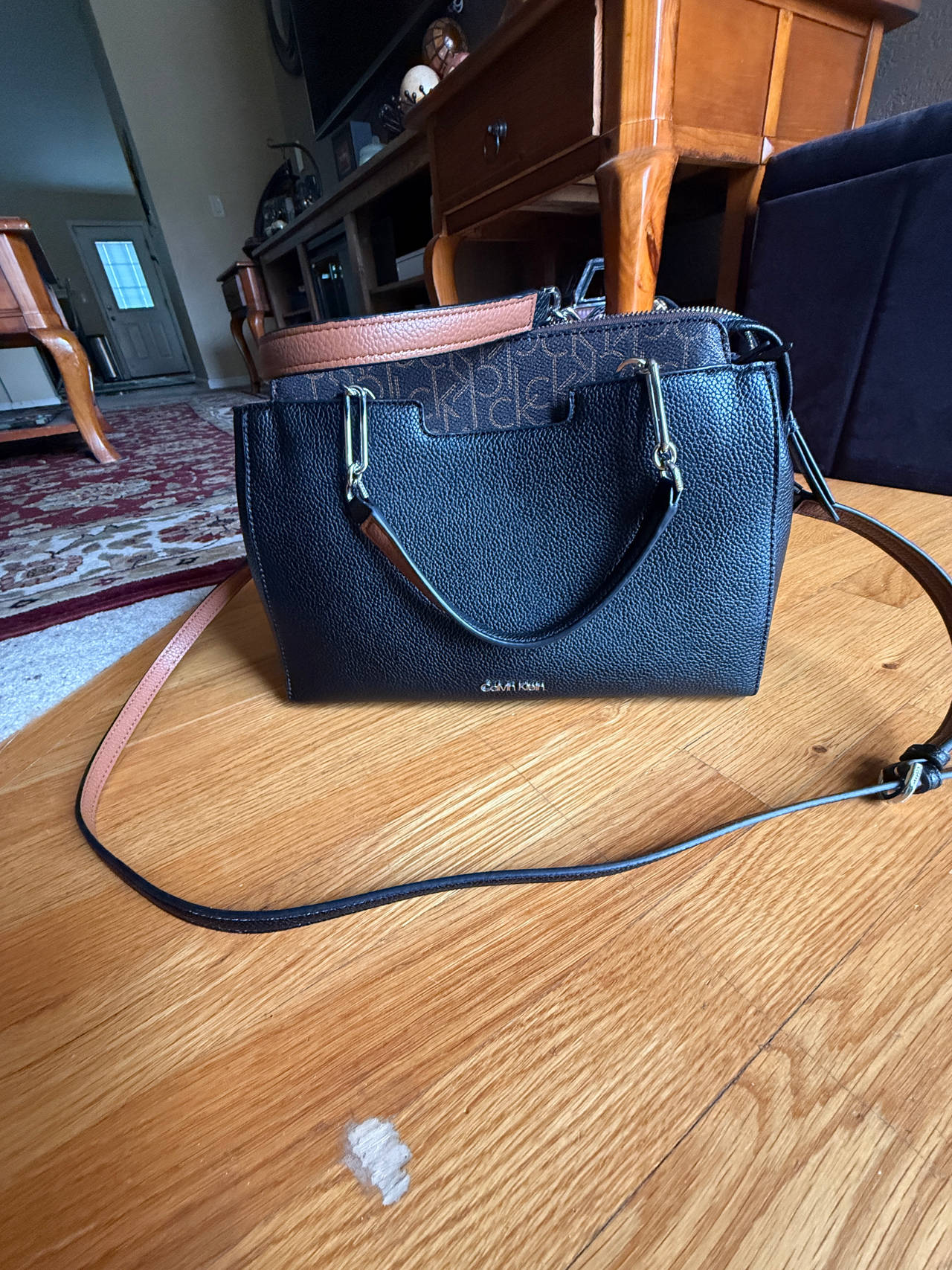 Calvin Klein Saffiano Leather Satchel