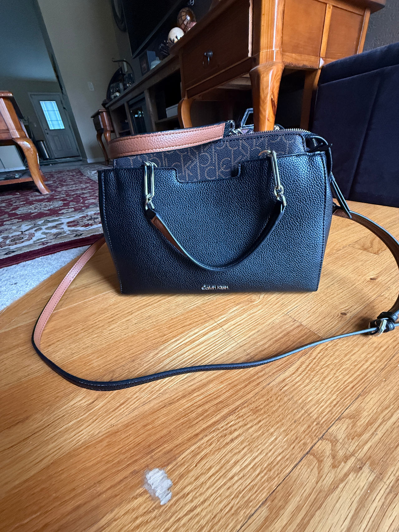 Calvin Klein Saffiano Leather Satchel