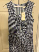 Shoshanna Gingham Tie Front Cutout Dress - Image 1