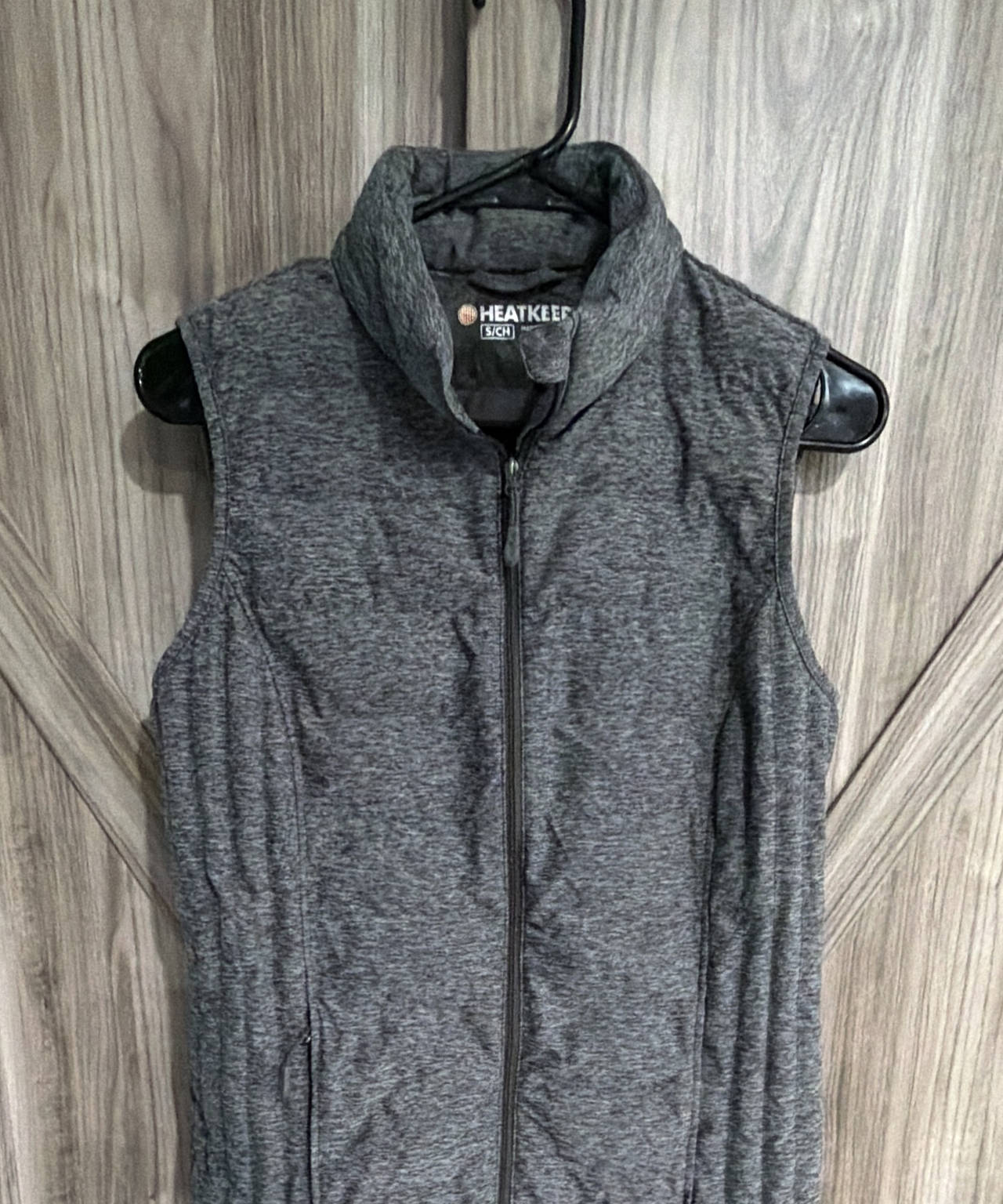 HeatKeep Women's Quilted Puffer Vest size Small Black/Grey