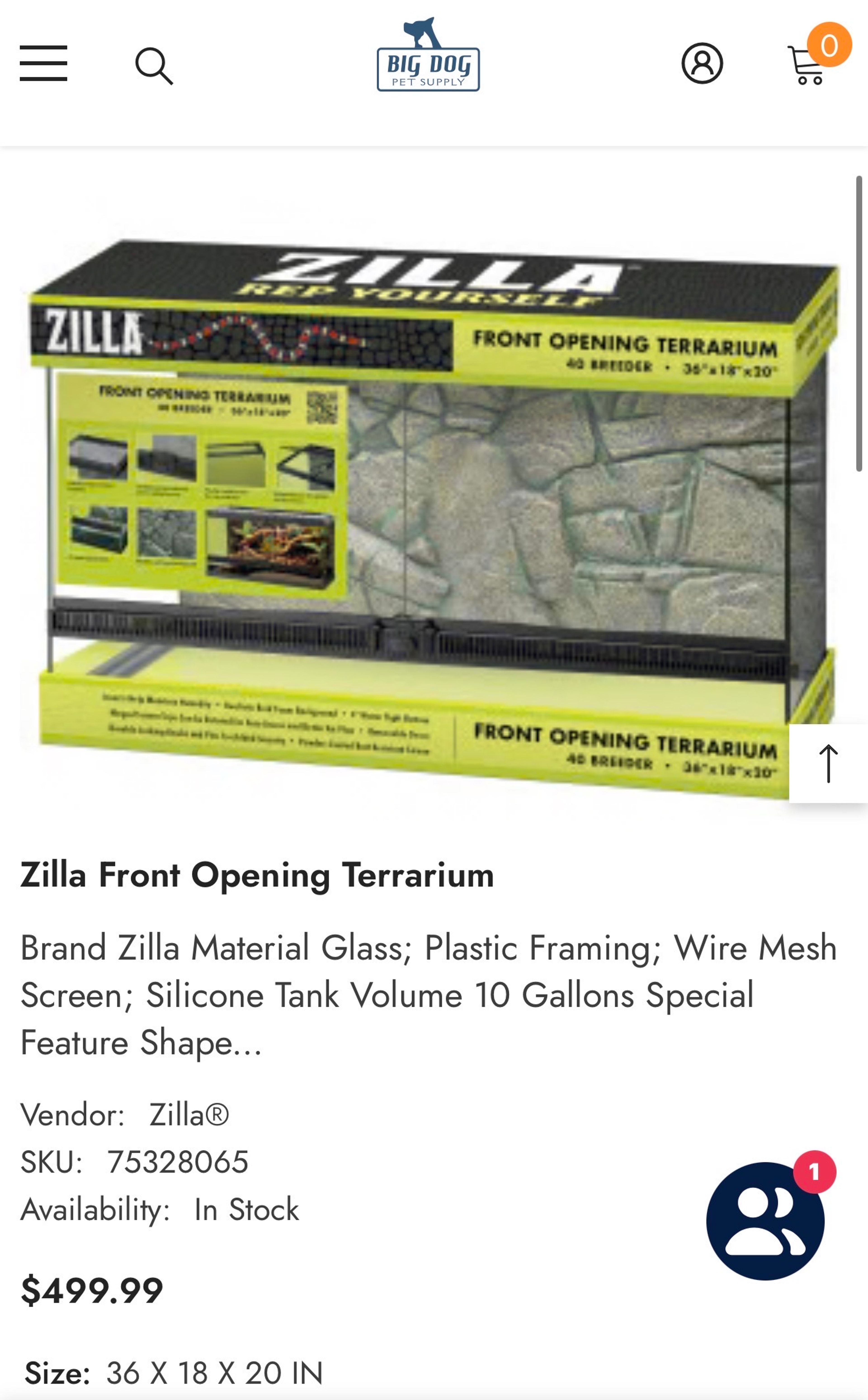 Zilla Front Opening Terrarium 40 Breeder - Image 2