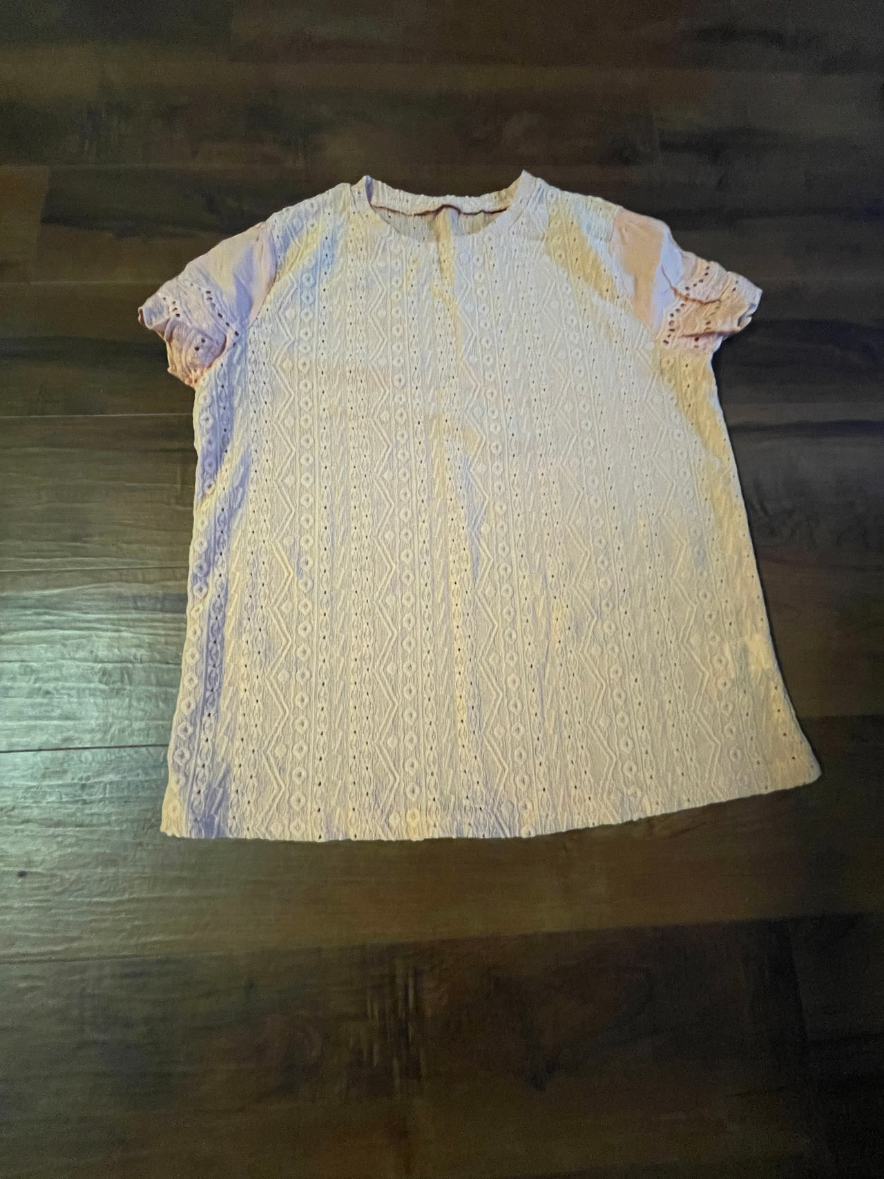 Eyelet Lace Short Sleeve Top